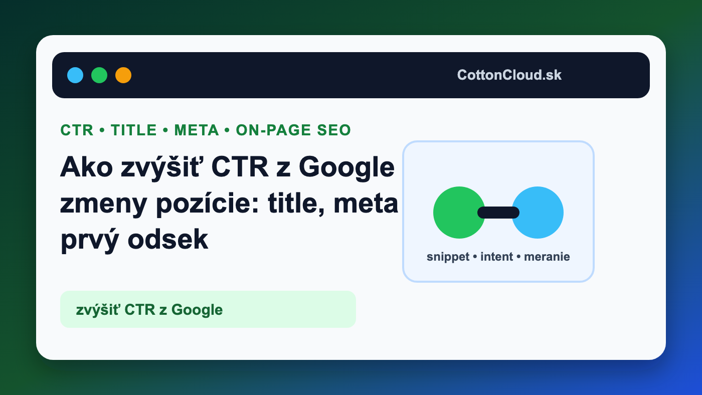 Ako zvýšiť CTR z Google cez title, meta a úvod
