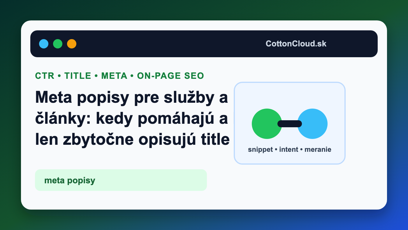 Meta popisy pre služby a články