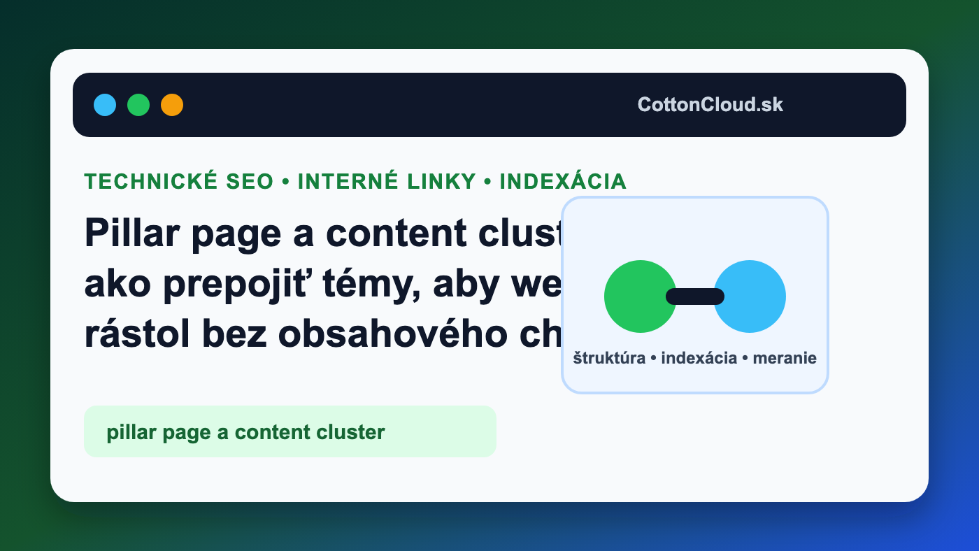 Pillar page a content cluster pre SEO rast