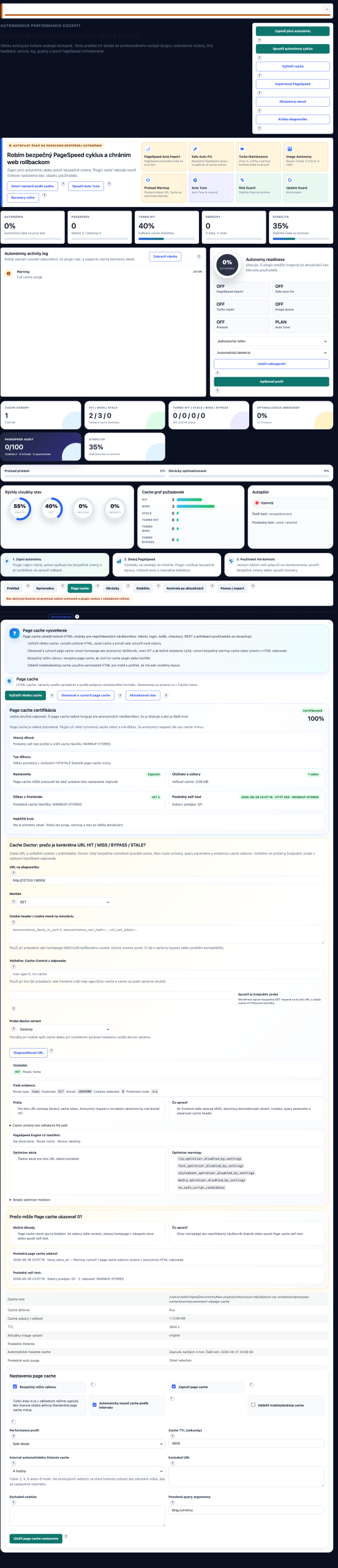 Custom Performance Cache page cache