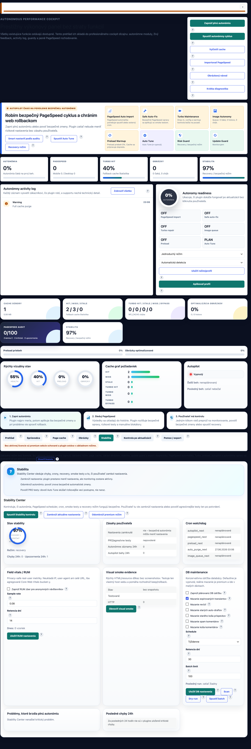 Custom Performance Cache stabilita
